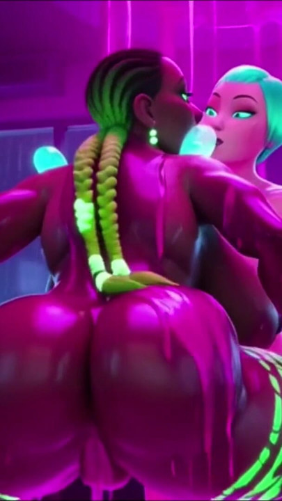 Cyberpunk neon oil twerk: çıplak şehvetli sırt dansları 2034 | Klip 3