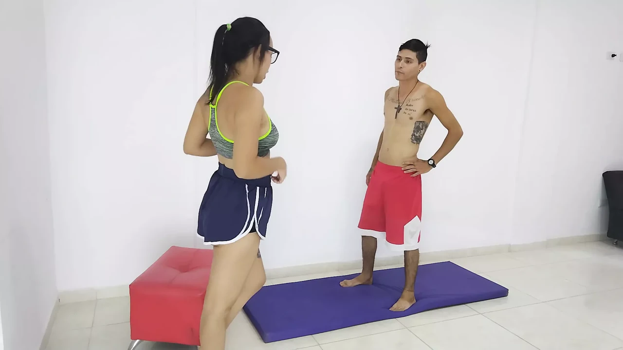 exercising with my cousin