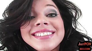 POV small boobs babe sucks and gets banged by her POV fucker