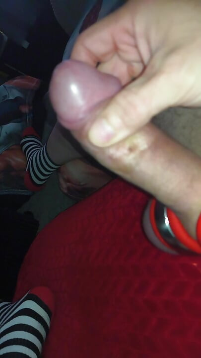 playing with my big uncut cock