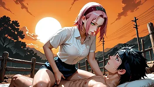 Sakura Haruno Hot Ninja Fucking Hard In Hidden Cave And On The Road To Konoha - Doggy Style Anal Intense Pleasure Loud Moans Chakra Rose E