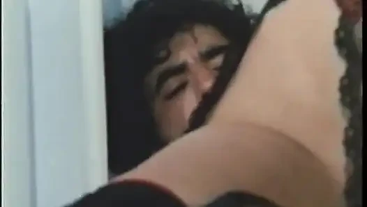 Vintage porno threesome with slut getting banged and creamed by two guys