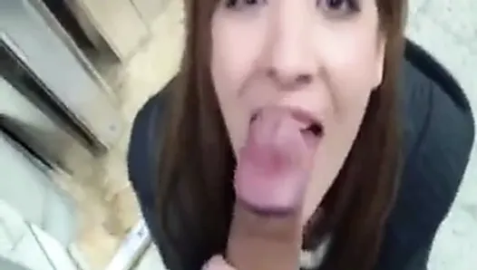 Girl sucking cock at Home Depot!