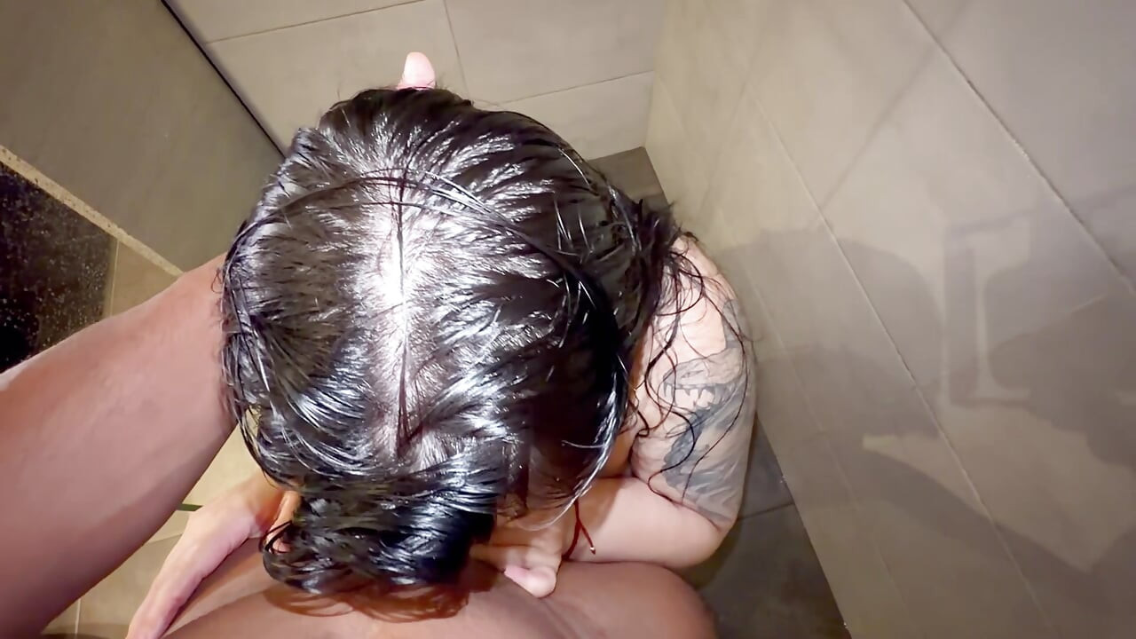 Perverted stepson takes advantage of Antonella Jones showering to put his big cock in and come inside!