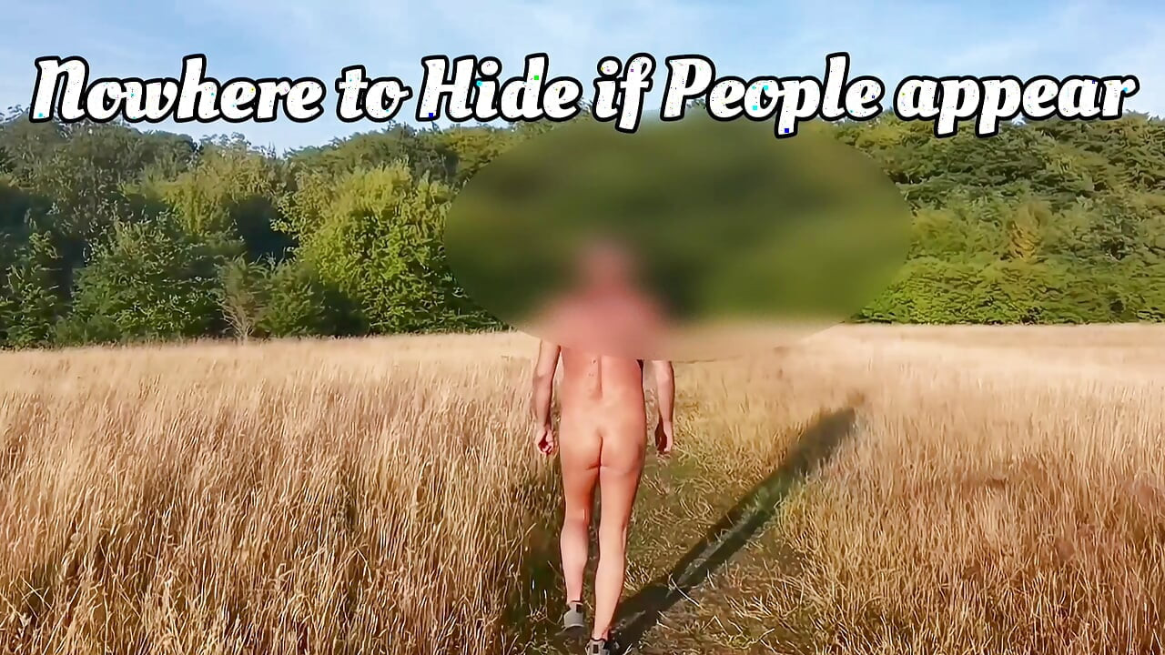 Daring naked Walkabout in Countryside
