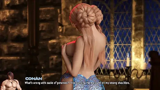 Kraliçe Elaria'nın gizli ilişkisi: Conan büyük götünü sessizce sikiyor - damlayan amına dölleme finişi