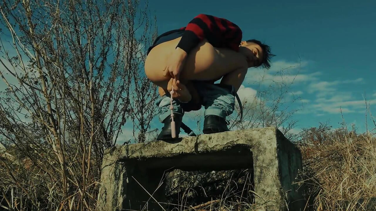 My Cumshot Is Like Rainfall When I Have Anal Beads Inside Outdoors