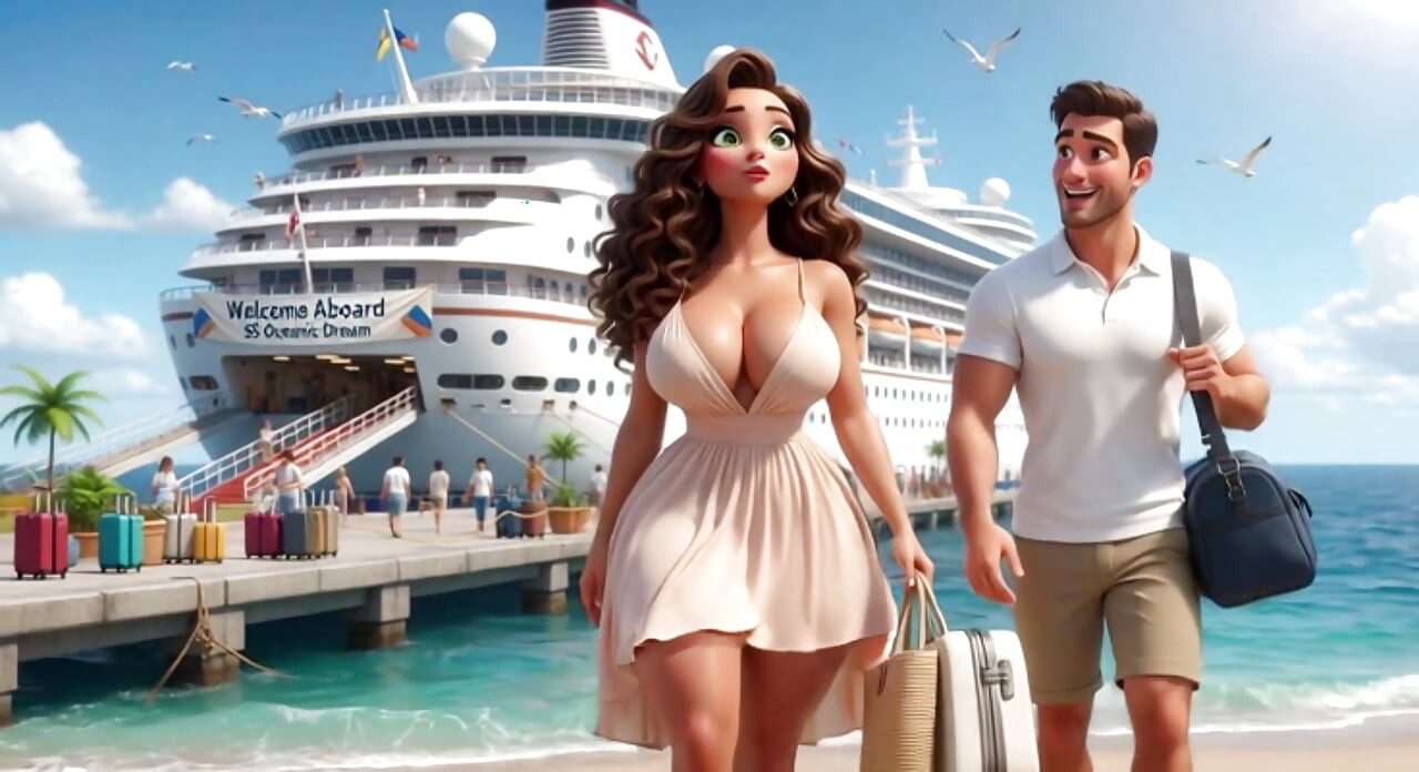 Kobieta i młody mężczyzna zapalają pasję po rozbitku na tropical island paradise (wygenerowane AI)