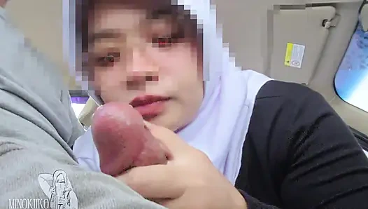 Meine hijab-schwägerin läuft spät, sie gibt mir einen auto-, um ihr zu helfen - Minokiiko