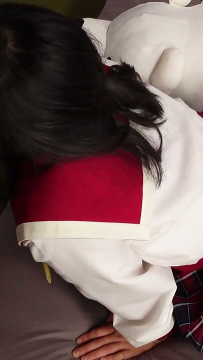 Chained Asian schoolgirl used as a fucktoy in all three holes | Clip 2