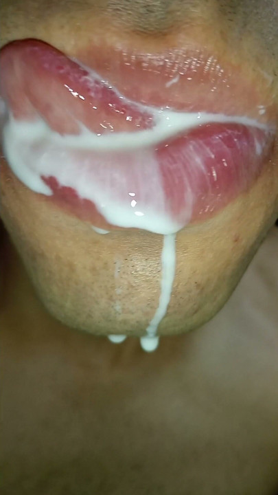 Horny long tongued slut JOI Please cum in my mouth, six pack fitness, close-up | Clip 1