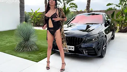 Muslim Bad Girl Fucks Herself on Top of a Car