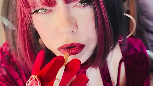 Velvet & Cigarettes! Tina Snua Chain Smoking 2 Cork 100 Cigarettes - Drifting OMI OME Snap Inhales Smoker