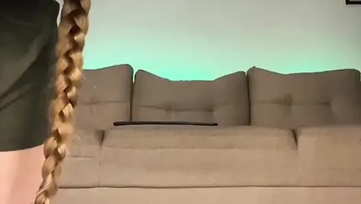 Riding dildo so hard with jucielussie creampie tight pussy
