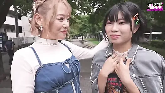 A Blonde and a Dark-haired Beauty Share Wild Passion Beneath the Open Sk...