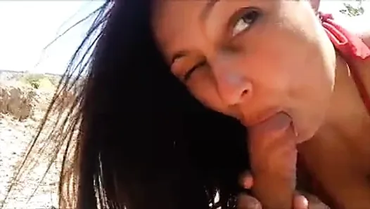 Sucked off by complete stranger milf on the beach