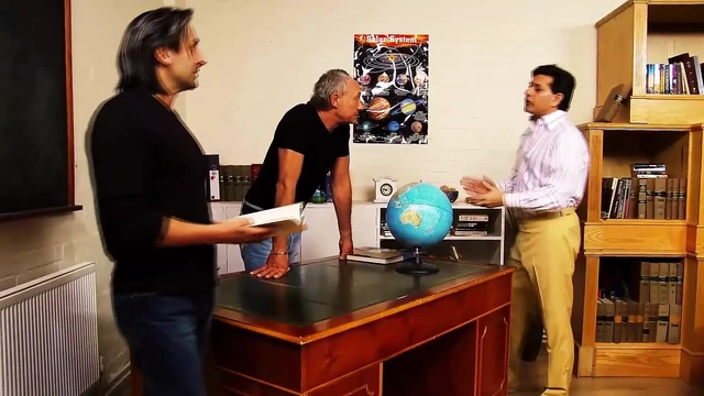 Dark-skinned Stud Gets Double-penetrated and Facialed at School