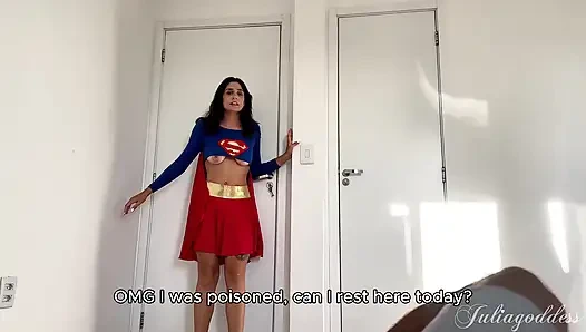 Секретная награда супергерл поздней ночью в спальне в видео от первого лица