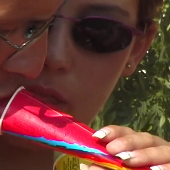 Outdoor fucking and labia stretching