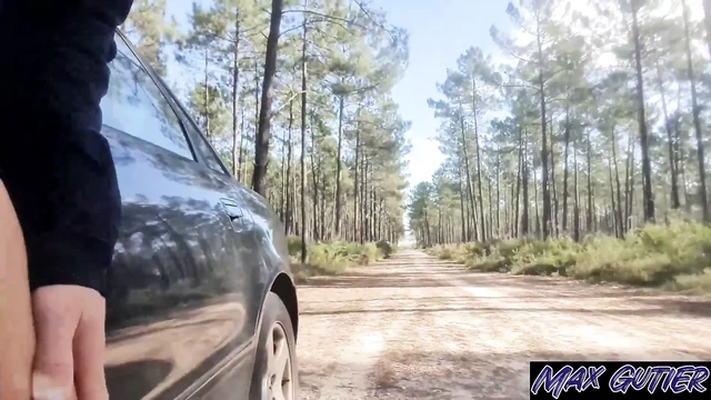 Exhibitionist undresses on public road and masturbates his Cock in the middle of the road