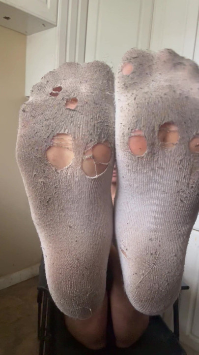 Foot Fetish - Sweaty Stinky Smelly Dirty Socks with Holes