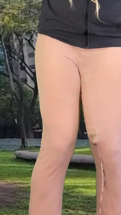 Key moment from "Huge dick shemale hands free cum public"