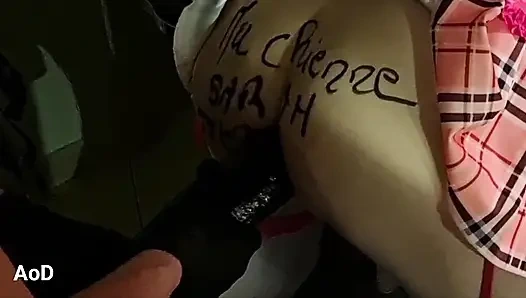 Humiliation, strap-on and deep fisting