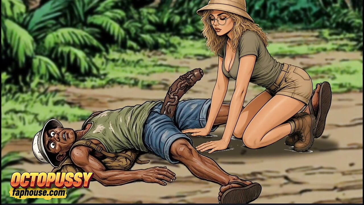 Extreme Blowjob and Fucking in the Jungle, White Wife and BBC