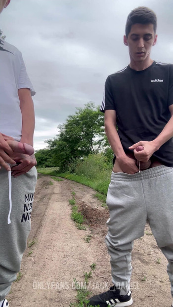 Jaw-dropping moment from "STRAIGHT DUDES HANDJOBS OUTDOOR"