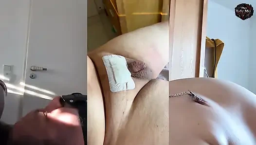 DomLady Mia SlaveOfM Hell of Pain Peitschen CBT und Schwanzstrafe mit Strom und fiesen Klammern - Teil 4