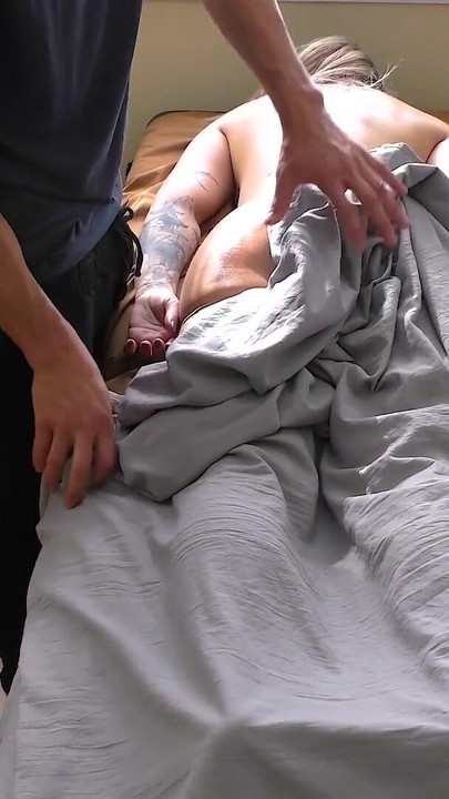 Stunning moment from "Fit Blonde Massage Client Showing Off to Masseur"
