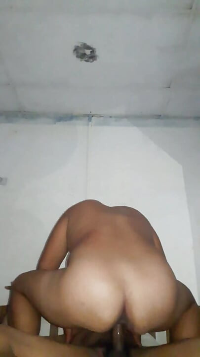 My bull's balls in  my ass, I eat all of his cock with my wet pussy. While my husband is working my bull is enjoying.