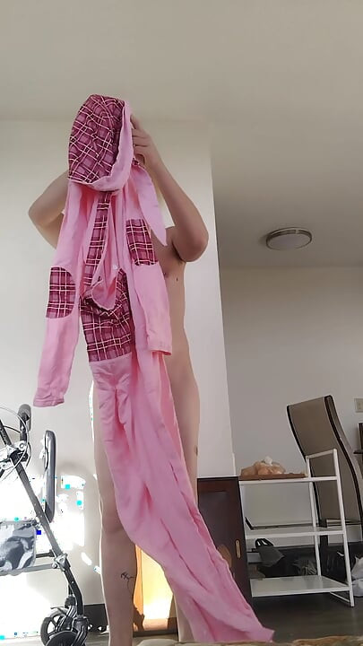 Transwoman Opening One-piece Pink Rabbit Pajamas Bodysuit (with Button-up Buttflap) Viewer-gift