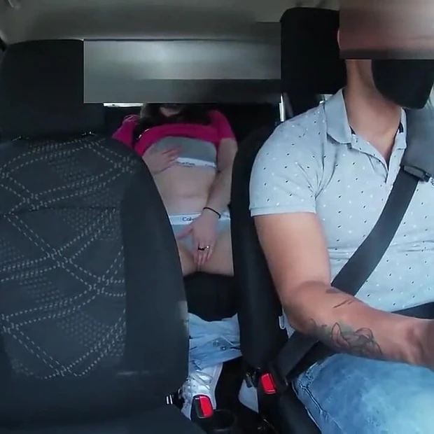 Beautiful Young Girl Masturbates Inside My Uber and Does Not Realize That I Am Recording Her