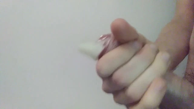 Blowing hot jizz into a condom