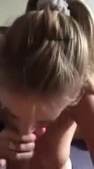 Nice titted  sucks dick