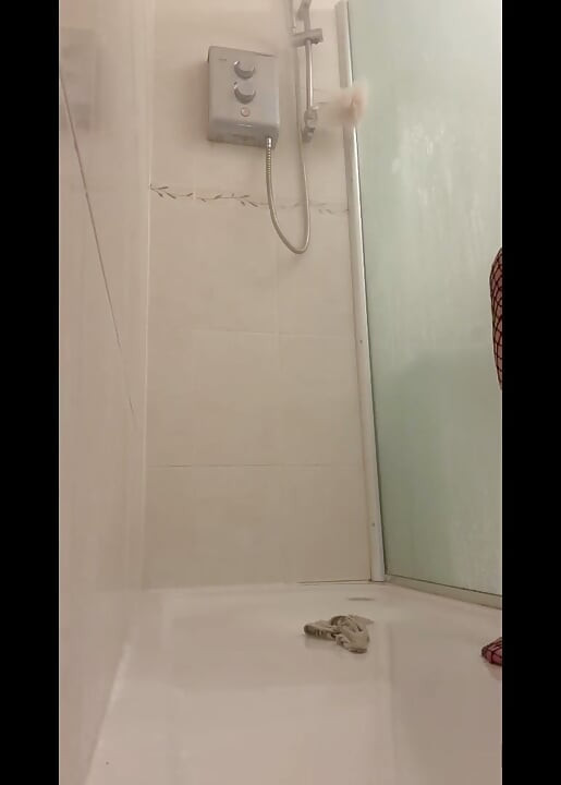 prostate_play - crossdresser showering with trans sex doll