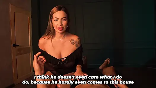 Busty stepmom gets happy after her stepson lends her his big cock