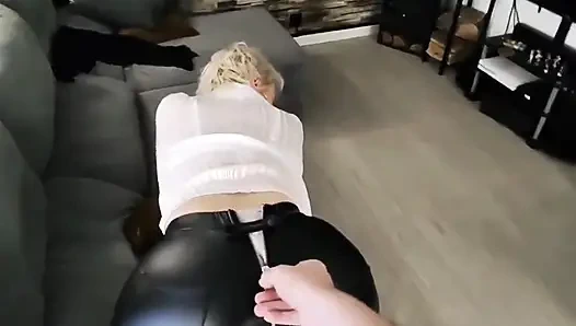 He Opens My Leather Pants and Fucks My Pussy and My Ass