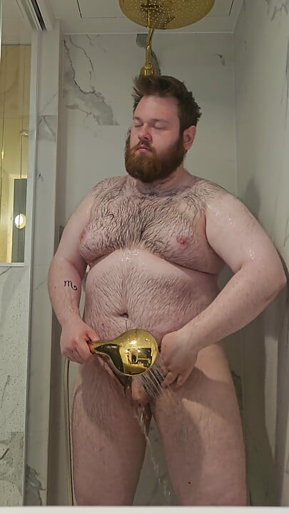 Chub showering in Poland