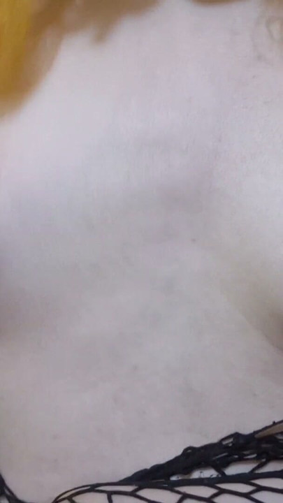 Cute Blonde Sissy Lactating her Tits and Spanking her Big Boobs with Black Cock | Clip 1