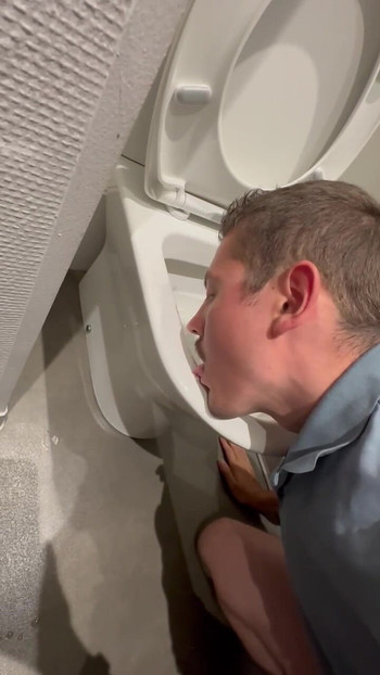 Submissive Licking Toilet