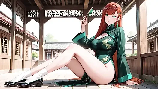 Рыжие волосы и некрасивая Qipao! Ленивое соблазнение в Восточном дворе.