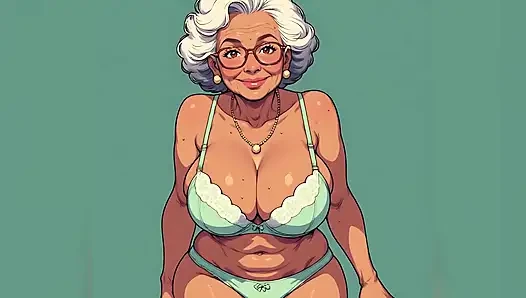 Sexy Curvy Matures Bra and Panty Art