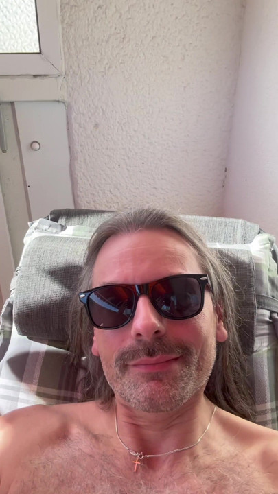 I enjoy the sun before I go to work.