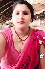Live Indian Red Sexy Big Boob Aunty