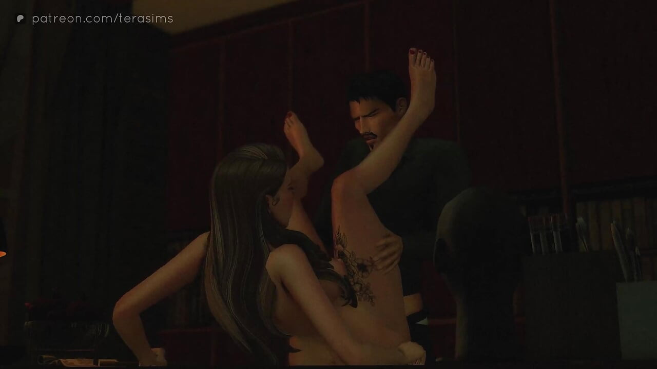 Taking my step-daughter's slutty bestfriend on the desk - The sims 4