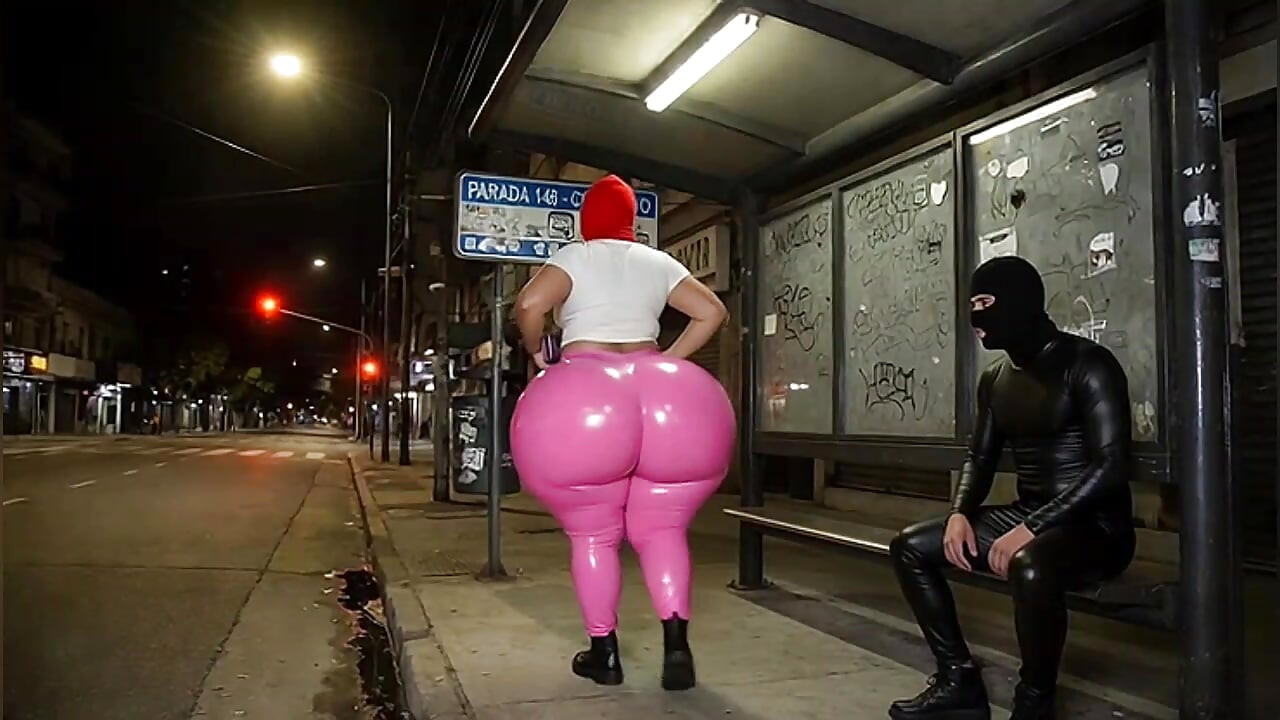 Big Ass Girl in Tight Pink Leggings Gets Stared at in Public