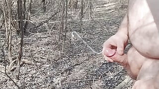 Fat guy jerks & cums in forest pt. 14