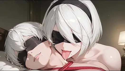 2B NieR: Automata Hentai Cosplay. Dominant Girlfriend Forces Him To Clean Up